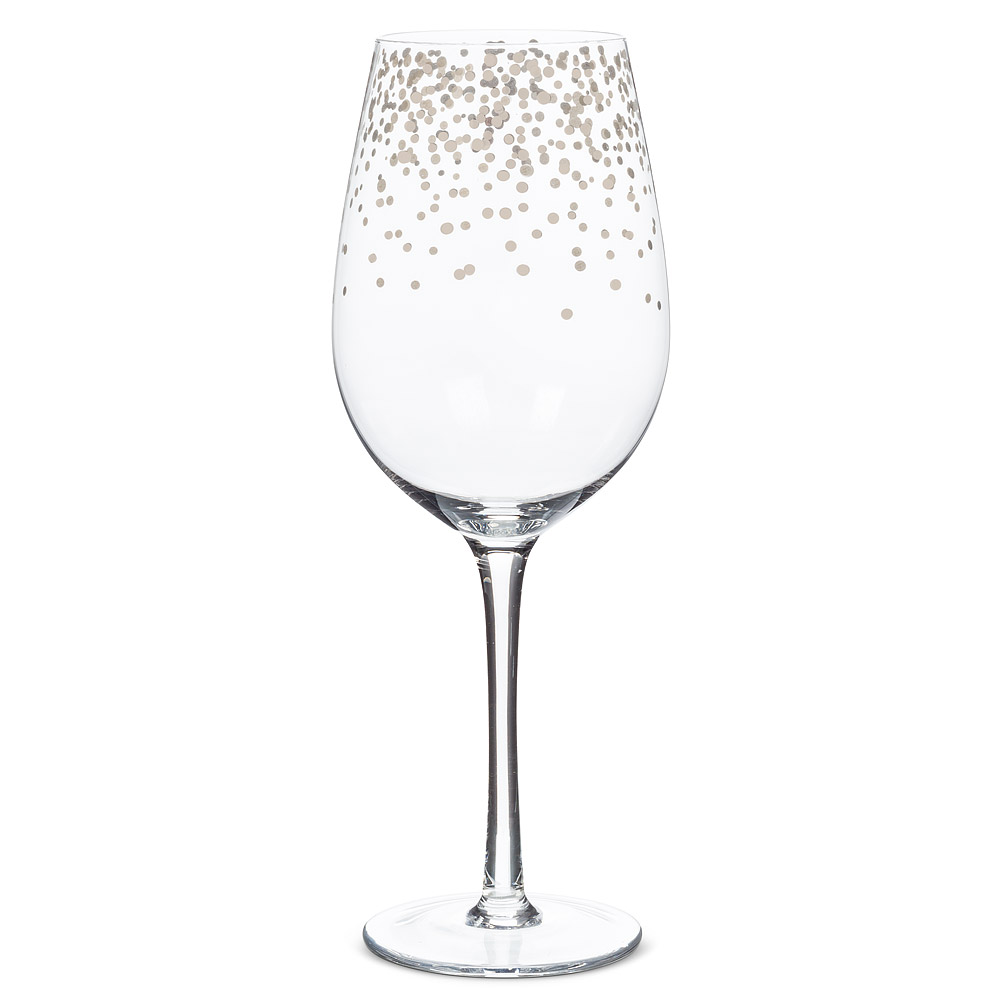 Confetti Wine Glass Silver